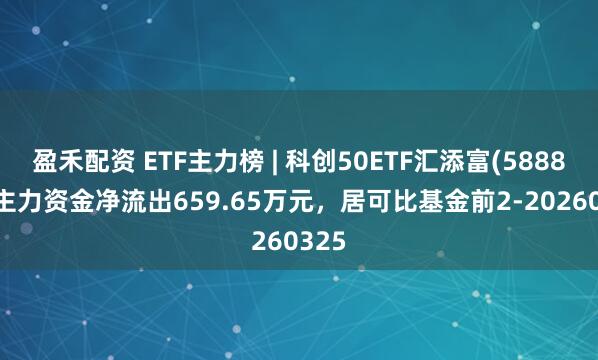 盈禾配资 ETF主力榜 | 科创50ETF汇添富(588870)主力资金净流出659.65万元，居可比基金前2-20260325