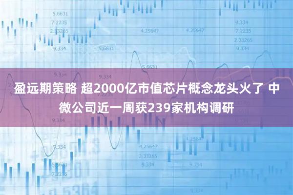 盈远期策略 超2000亿市值芯片概念龙头火了 中微公司近一周获239家机构调研